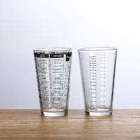 Washer safe Glass measuring beer glass, function of measuring glass ,measuring drinking glass cup BG002
