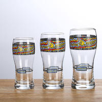 High quality custom decal beer glass,hand blown beer glass,souvenir beer glass with custom logo BG004