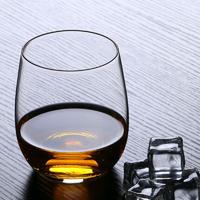 Custom logo round bottom drinking crystal glass,wedding favors wine glass, SWG003 stemless wine glasses