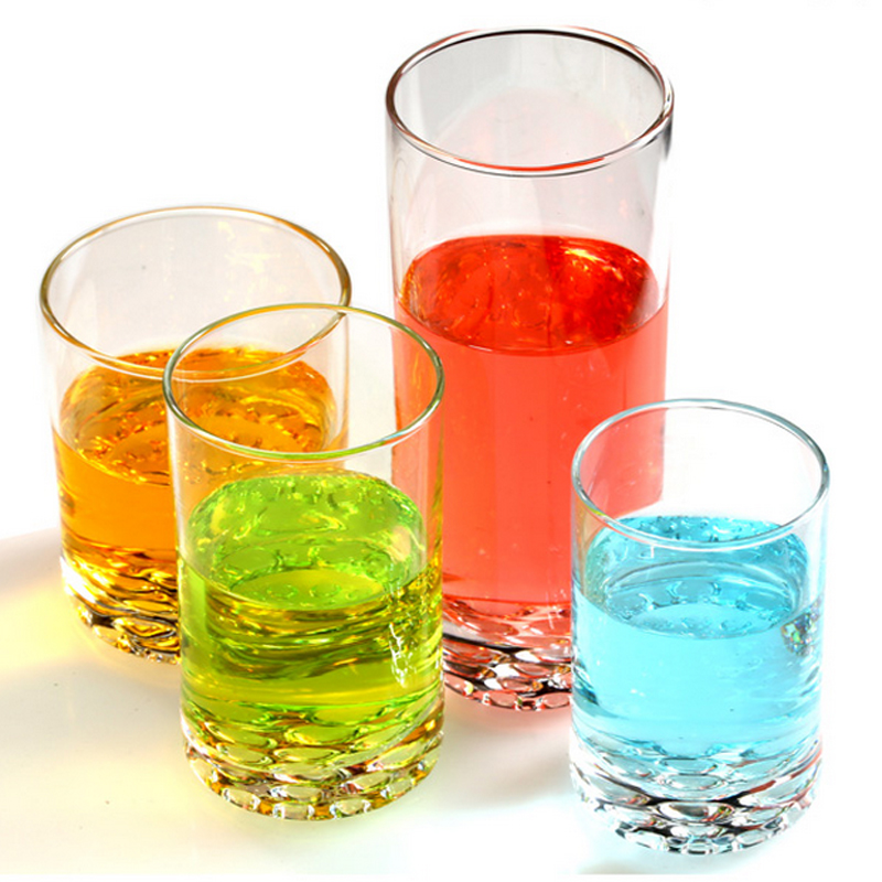 All sizes bead base glass tumblers, home use drinking glasses for water juice milk