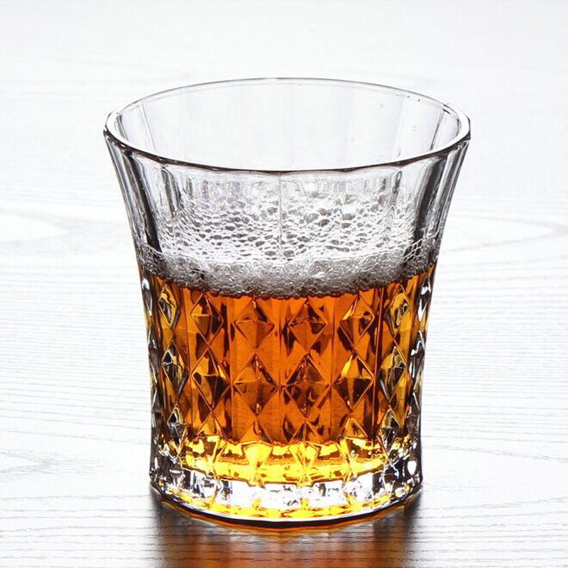 8 oz Diamond lead-free engraved crystal Whiskey glass