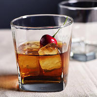 YL-D124 10 oz Crystal Glasses Square White Spirits Mug Scotch Cups Wine Cup Home Bar Drinkware
