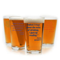 16oz personalized funny words printed beer pint glasses, clear drinking glass cups