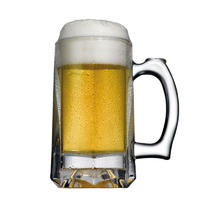 YL-B007 13oz glass beer mugs, custom beer glass with handle, personalized thick base glass mugs