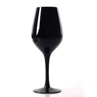 YL-RE013 high end Opaque Black wine glass goblets, Blind Black Tasting Glass with stem