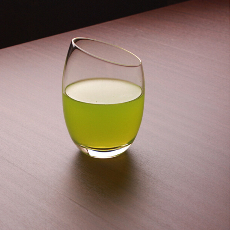 slanting mouth egg shaped wine glasses,  YL-BC0036 DIY printing 230ml stemless drinking tumblers