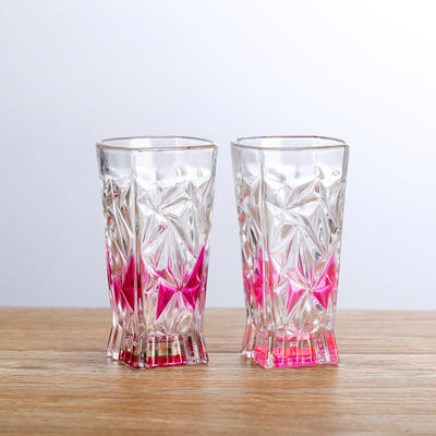 Spray Color Diamond-Cut Whiskey Glasses for Bar Nightclub, Eco-friendly old fashion Scotch wine glass