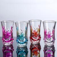 New style 200ml beautiful embossed drinking glass,  wholesale wine glasses for Whiskey beer liquor