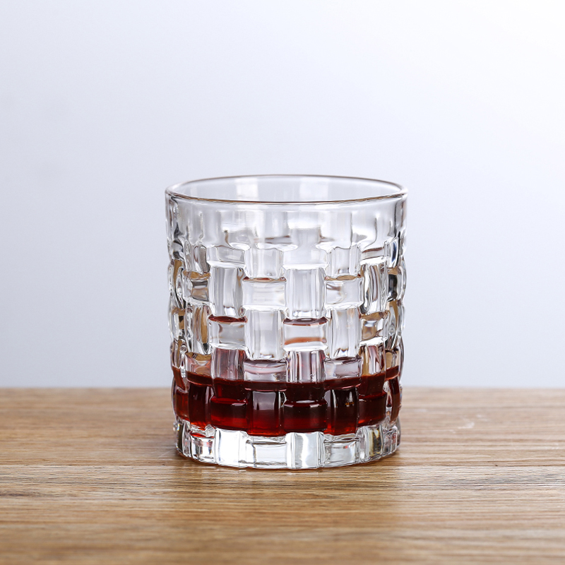 Hot Sale 310ml Special Hand-Cut Irish Crystal Whiskey Glass, Promotional Engraved Shot Rock Glass