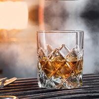 Hot sale bar whiskey glass with Diamond Cut Pattern/rock drinking glassware