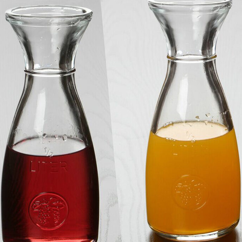 Hot Wholesale Customized glassware vintage clear glass juice milk wine bottle
