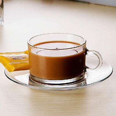 Ultra Clear Glass Tea/Coffee Cup with Glass Saucer, YL-CF008 Milk Mug coffee shop Drink ware