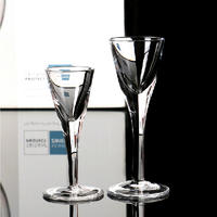 wholesale bulk Handmade lead-free crystal 15ml fancy stem mini wine shot glass