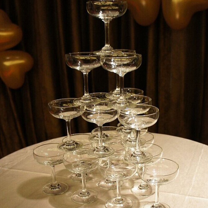 Wholesale bulk champagne glasses, crystal champagne coupes for champagne tower