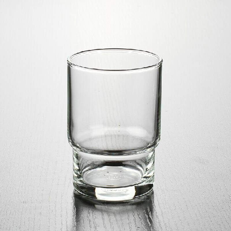 Novelty 250ml Stackable Tumbler drinking glasses, cheap custom printed wholesale glass cup